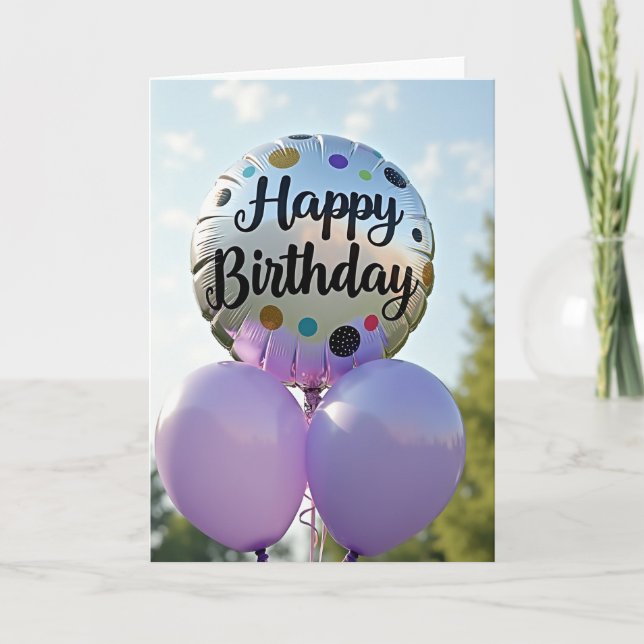 Carte d'anniversaire Paillettes Point (Devant)