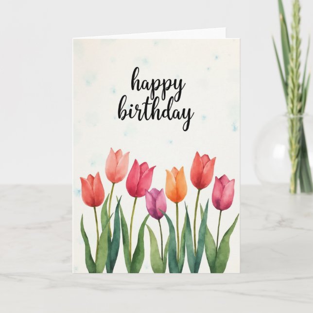 Carte d'anniversaire Painted Blooms (Devant)