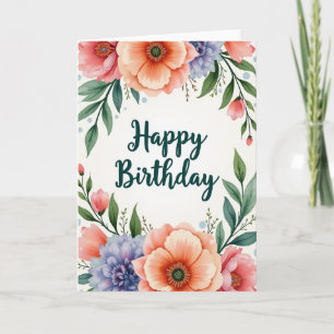 Carte d'anniversaire Painted Blossom