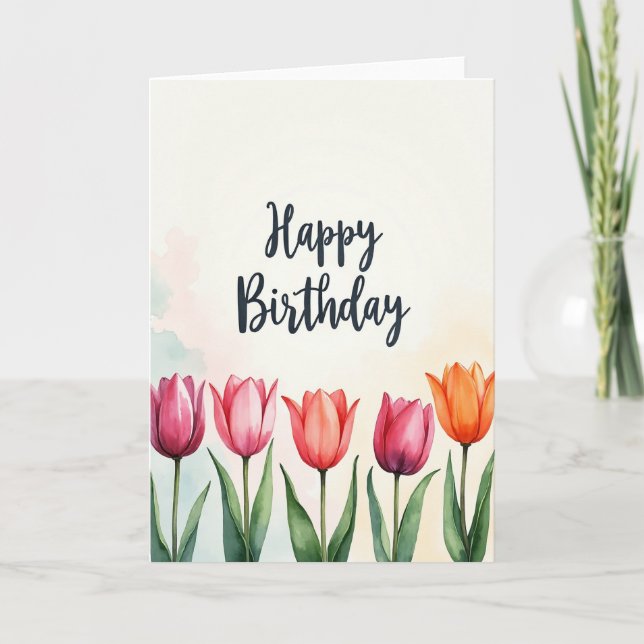 Carte d'anniversaire Painted Petals (Devant)