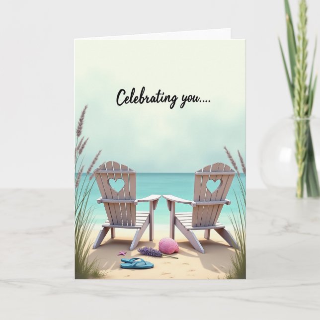 Carte d'anniversaire paisible au bord de la mer (Devant)
