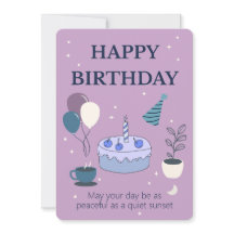 Carte d'anniversaire paisible avec ciel nocturne e