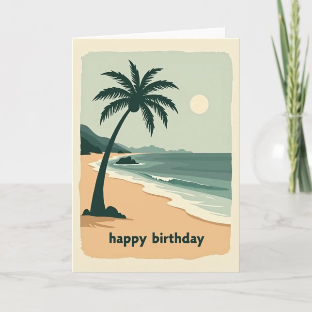 Carte d'anniversaire paisible Palm Beach (Devant)