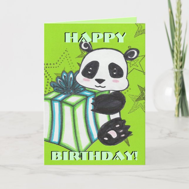 Carte d'anniversaire Panda (Devant)