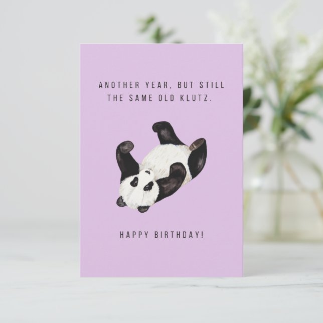 Carte d'anniversaire Panda Klutz (Debout devant)