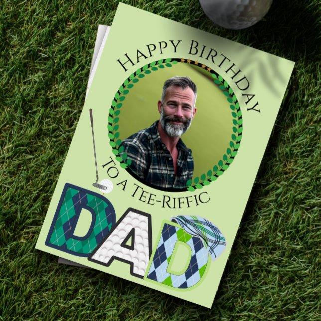Carte d'anniversaire Papa Une photo Golf (Créateur téléchargé)