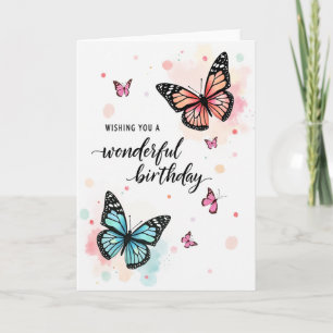 Carte d'anniversaire Papillon Artistique