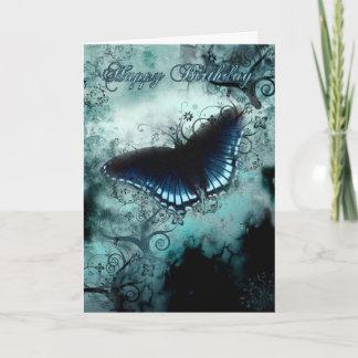 Carte d'anniversaire papillon - Bleu papillon Anni