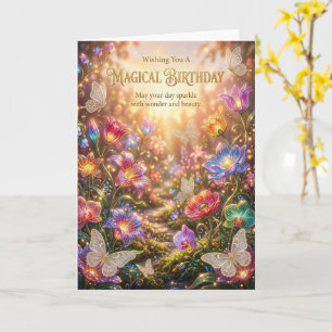 Carte d'anniversaire papillon de jardin floral mag