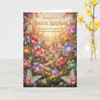 Carte d'anniversaire papillon de jardin floral mag