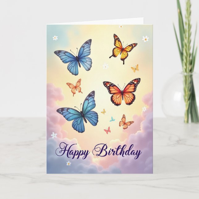 Carte d'anniversaire Papillon de rêve (Devant)