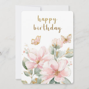 Carte d'anniversaire papillon floral