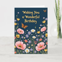 Carte d'anniversaire papillon joyeux