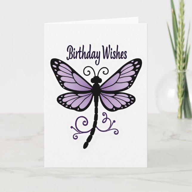Carte d'anniversaire Papillon Lavande (Devant)
