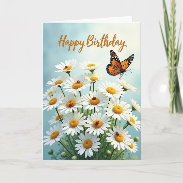 Carte d'anniversaire Papillon Orange (Devant)