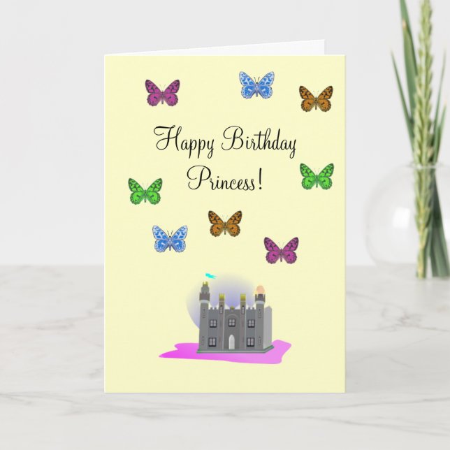 Carte d'anniversaire papillon Princess (Devant)