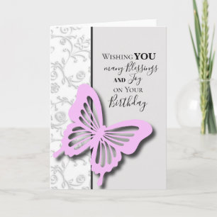 carte d'anniversaire papillon rose