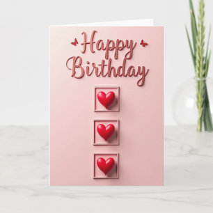 Carte d'anniversaire Papillon Rose Tendre