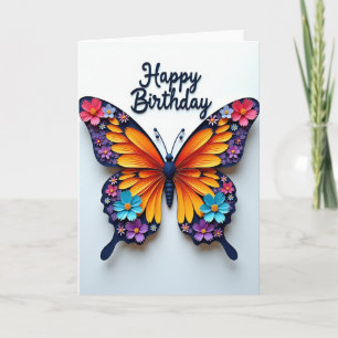 Carte d'anniversaire Papillon Vibrant