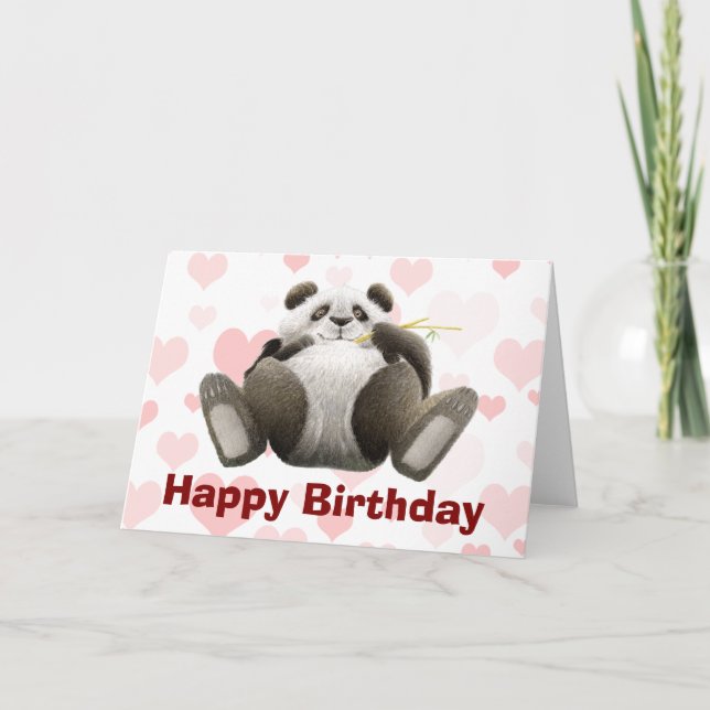 Carte d'anniversaire paresseuse de panda (Devant)