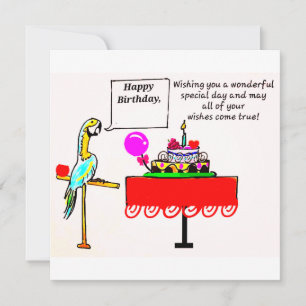 CARTE D'ANNIVERSAIRE - PARROT DIT JOLI ANNIVERSAIR