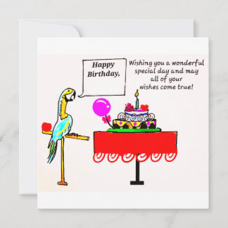 CARTE D'ANNIVERSAIRE - PARROT DIT JOLI ANNIVERSAIR