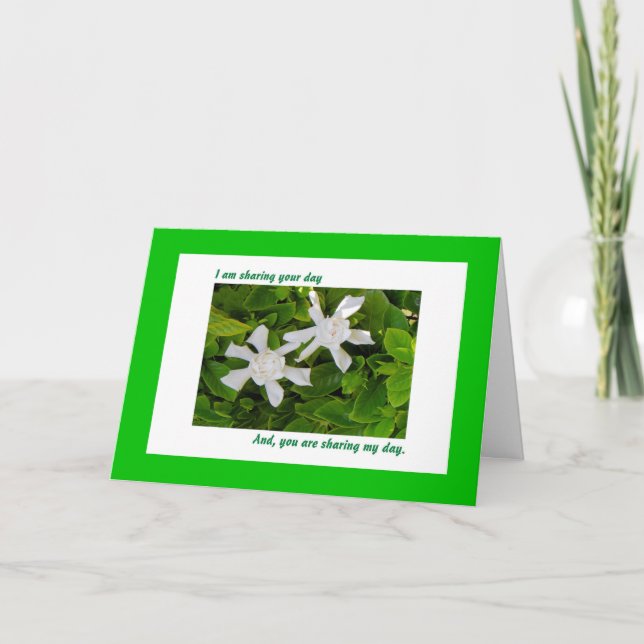 Carte d'anniversaire partagée, Gardenias (Devant)