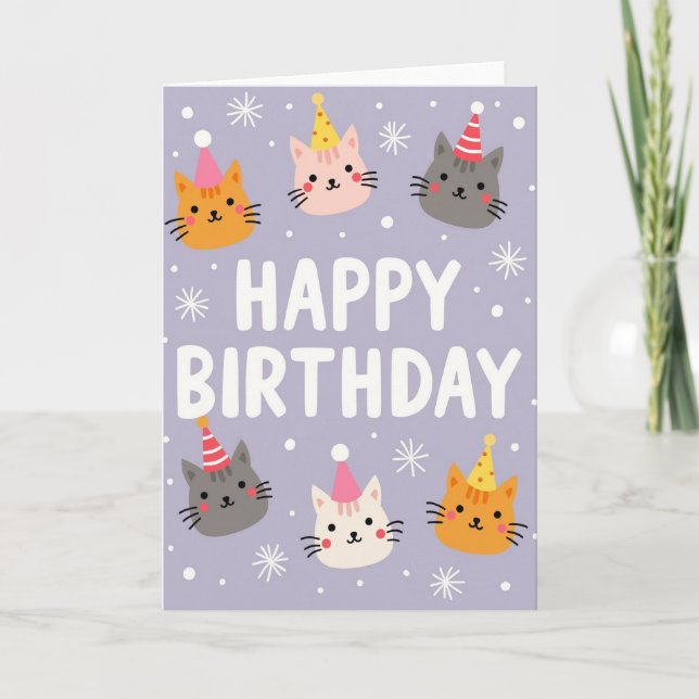 Carte d'anniversaire Party Cats (Devant)