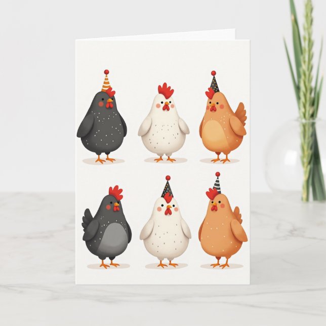 Carte d'anniversaire Party Fowl Art (Devant)