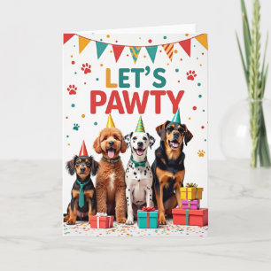 Carte d'anniversaire Party Pups
