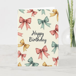 Carte d'anniversaire Pastel Bows