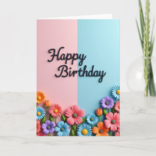 Carte d'anniversaire pastel divisée