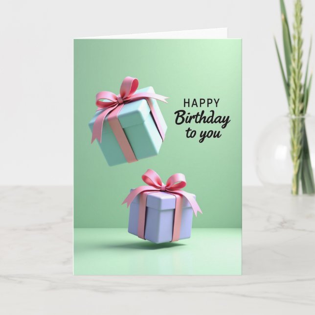 Carte d'anniversaire pastel douce (Devant)