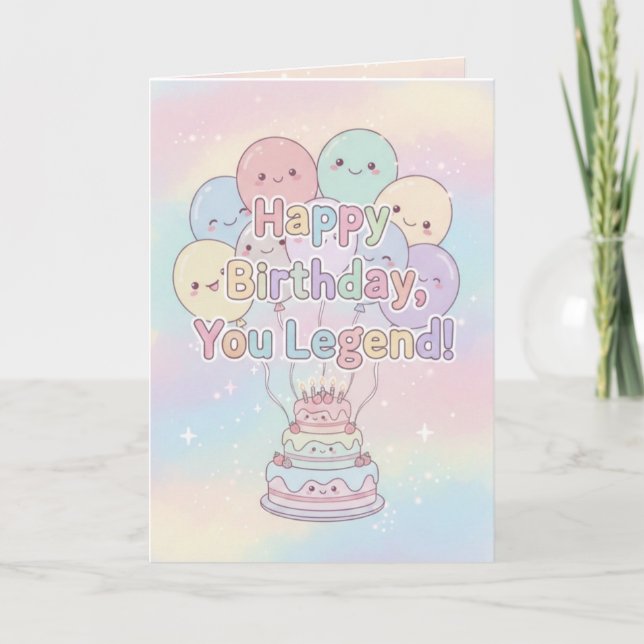 Carte d'anniversaire pastel – Joyeux anniversaire, (Devant)
