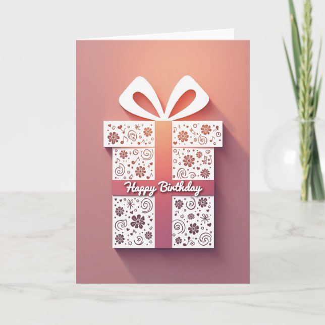 Carte d'anniversaire Pastel Peach (Devant)