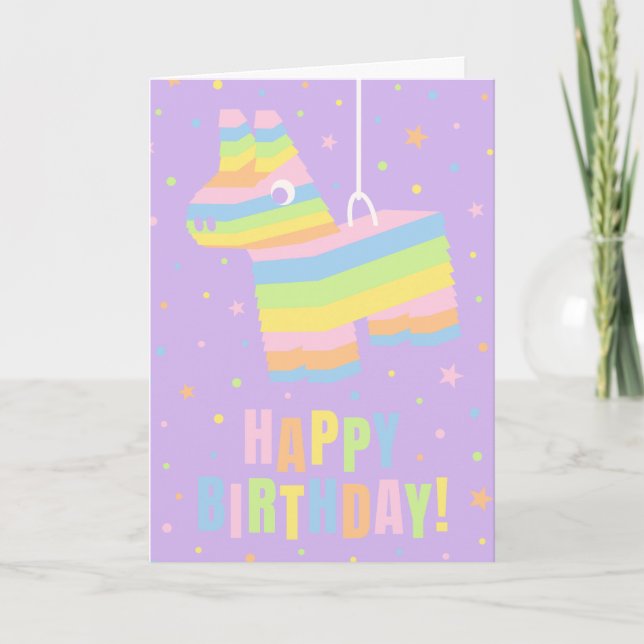 Carte d'anniversaire Pastel Pinata Joyeux Annivers (Devant)