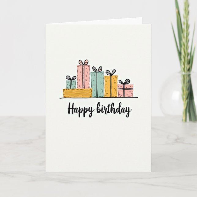 Carte d'anniversaire Pastel Presents (Devant)