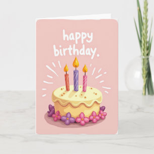 Carte d'anniversaire pastel rose