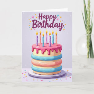 Carte d'anniversaire Pastel Star