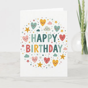 Carte d'anniversaire Pastel Stars