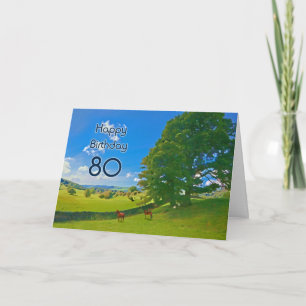 Carte d'anniversaire pastorale de peinture de