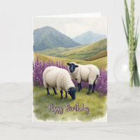Carte d'anniversaire pastorale pour mouton
