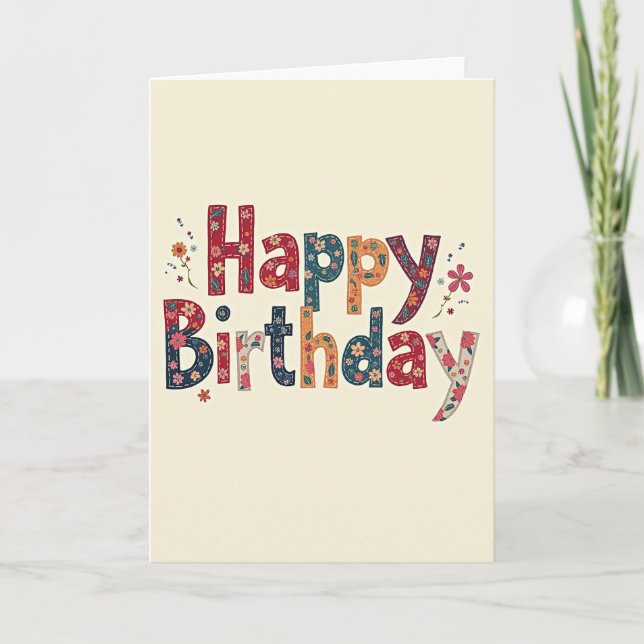 Carte d'anniversaire Patchwork (Devant)