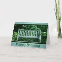 Carte d'anniversaire patinée de banc de parc
