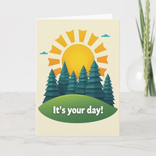 Carte d'anniversaire Paysage Ensoleillé (Devant)