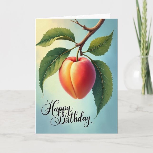 Carte d'anniversaire Peach Art douce (Devant)