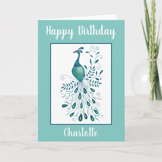 Carte d'anniversaire Peacock (Devant)