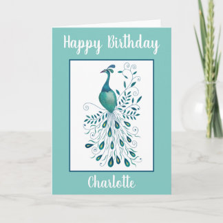 Carte d'anniversaire Peacock