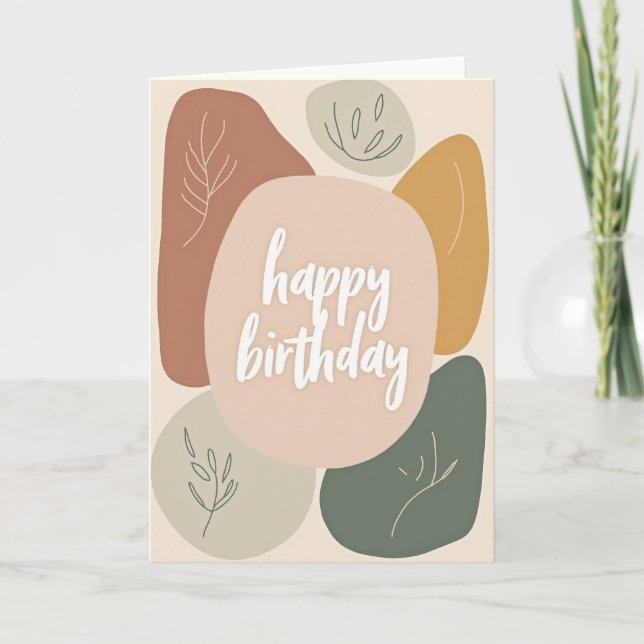 Carte d'anniversaire pêche douce (Devant)