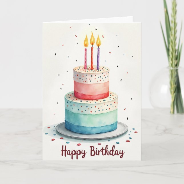 Carte d'anniversaire peinte (Devant)